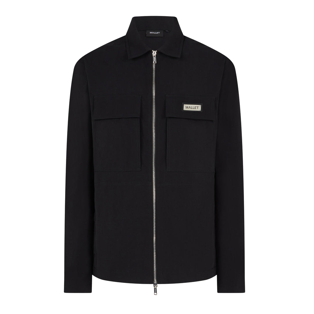 Ripstop Zip Up Overshirt Black