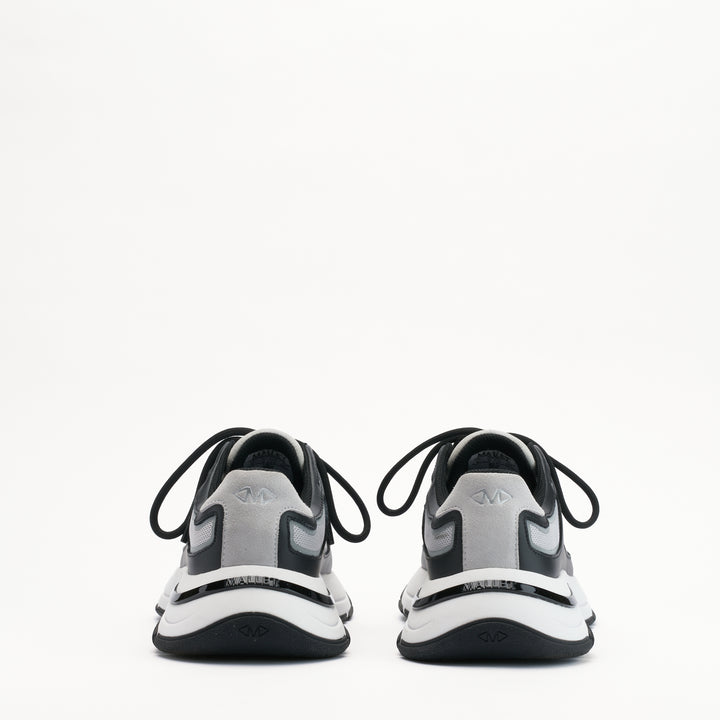 MALLET Alton Men's Black Grey Leather Sneakers