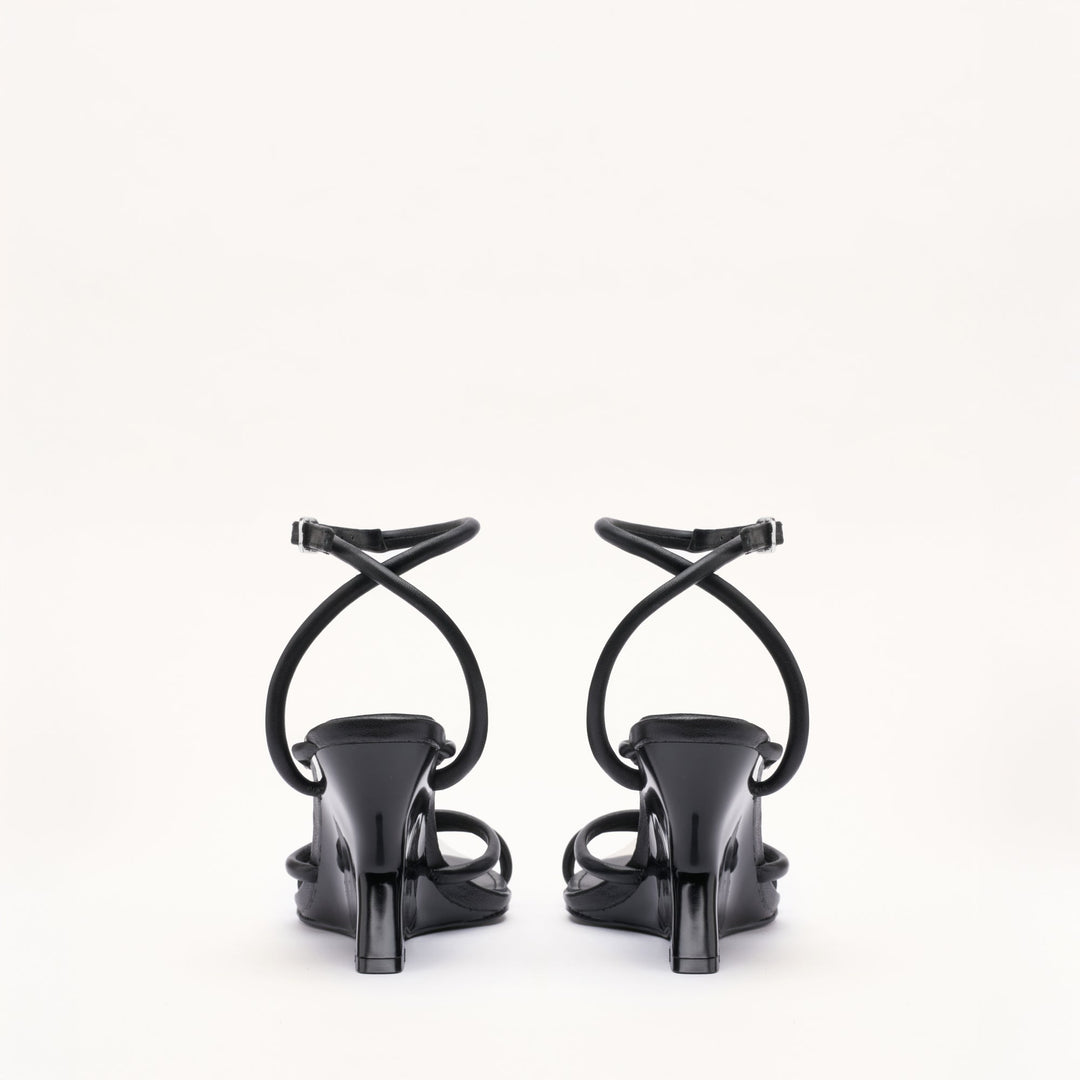 MALLET Amber Strap Women's Black Leather Heels