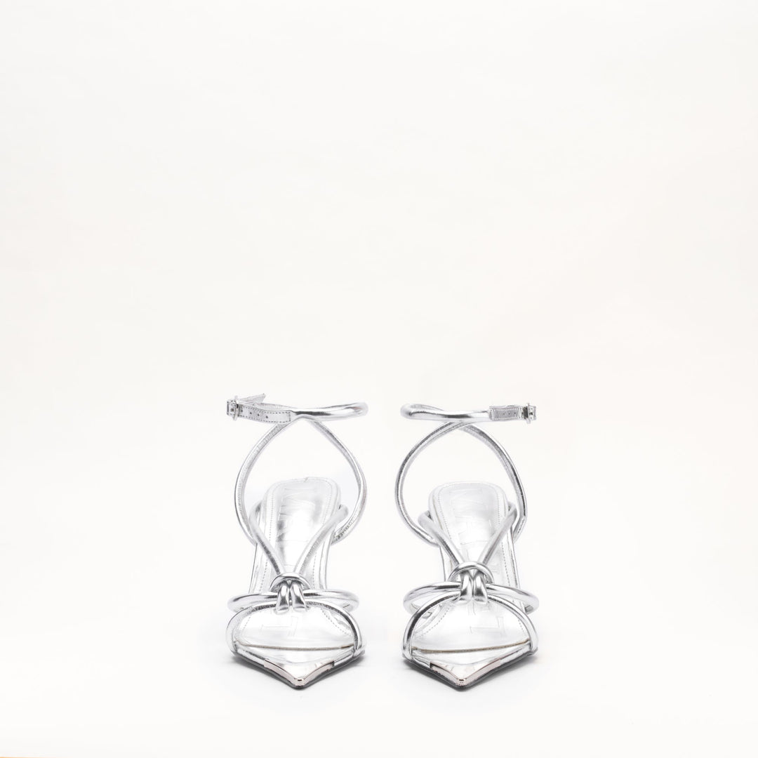 MALLET Amber Strap Women's Silver Metallic Leather Heels