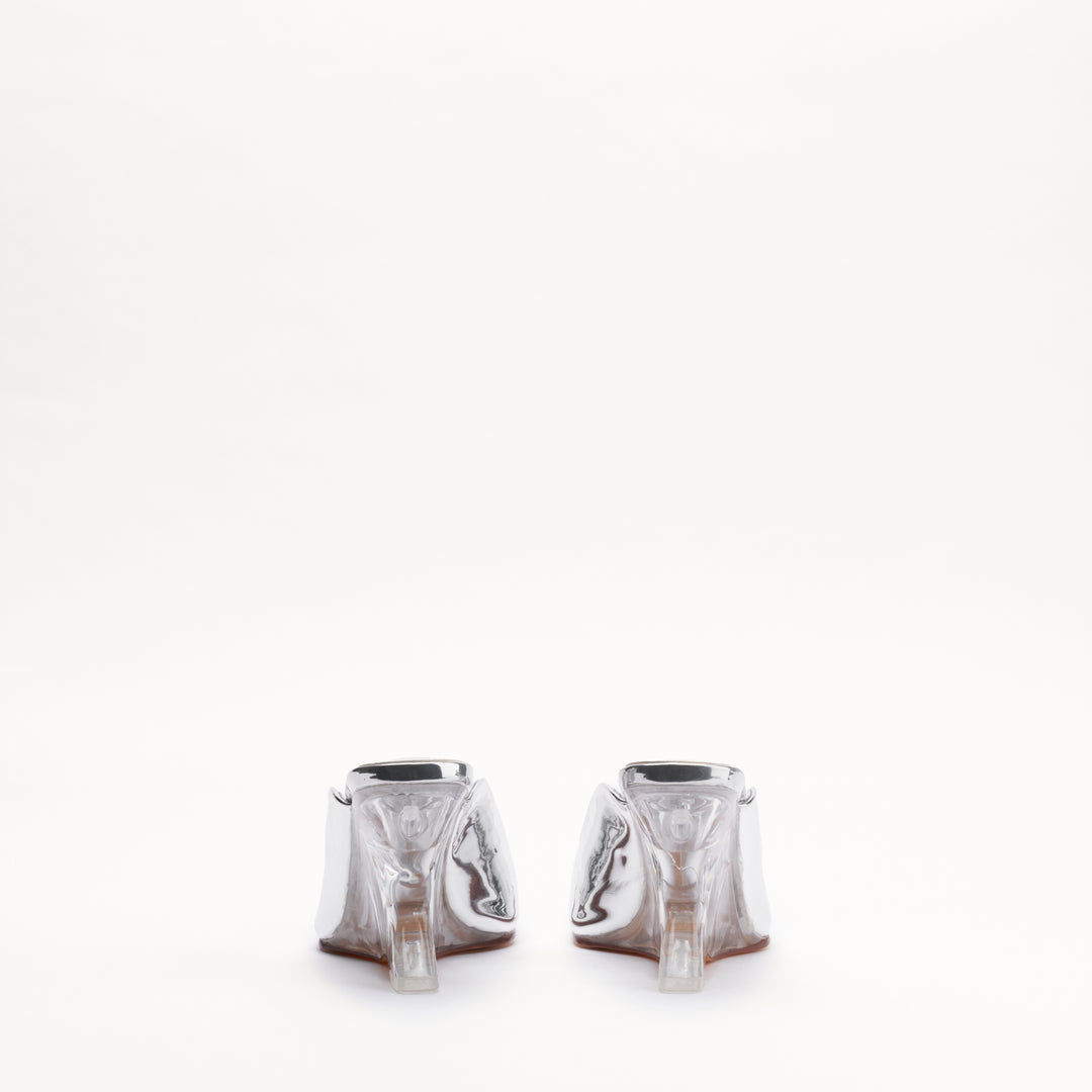 Amber Metallic Silver Damen