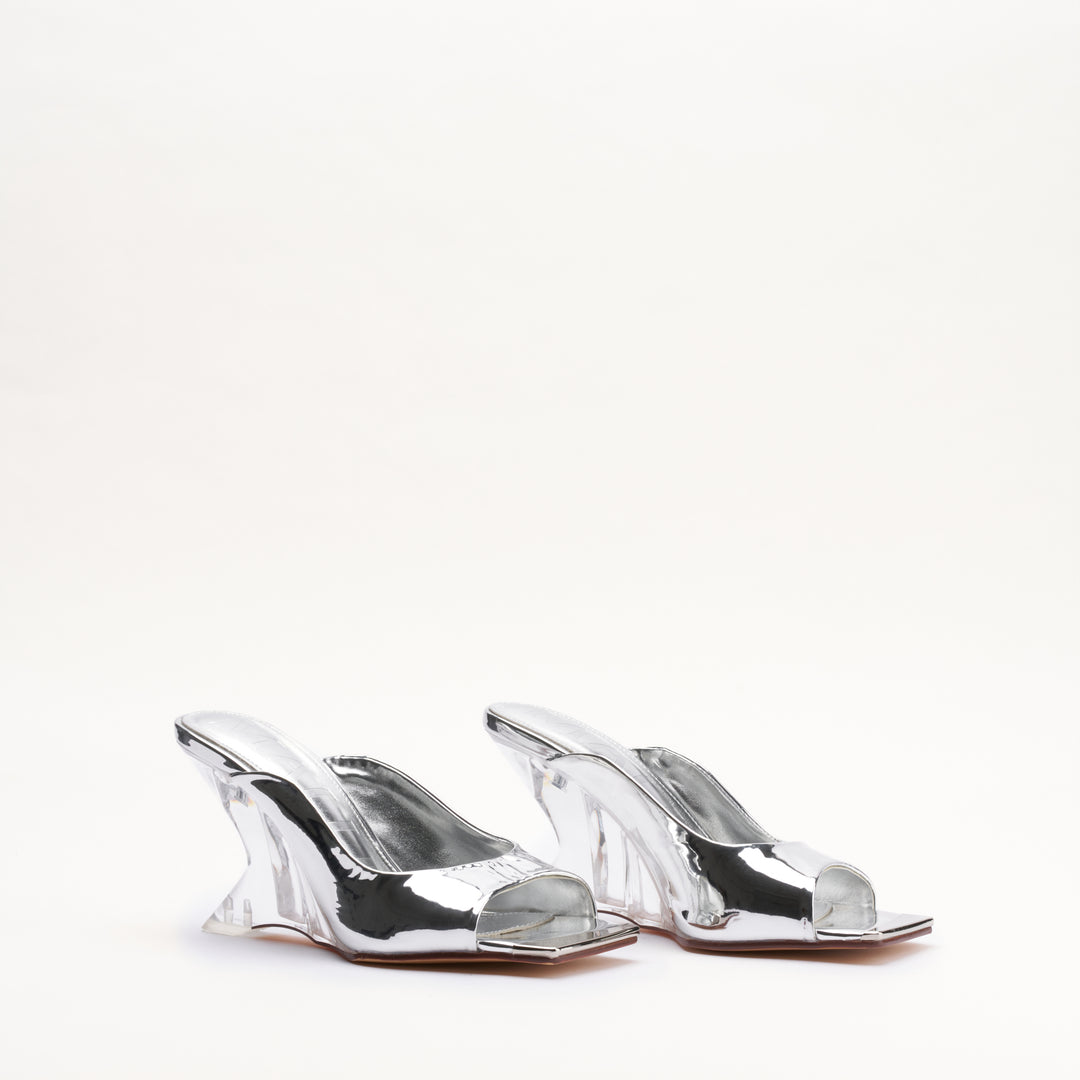 Amber Metallic Silver Damen