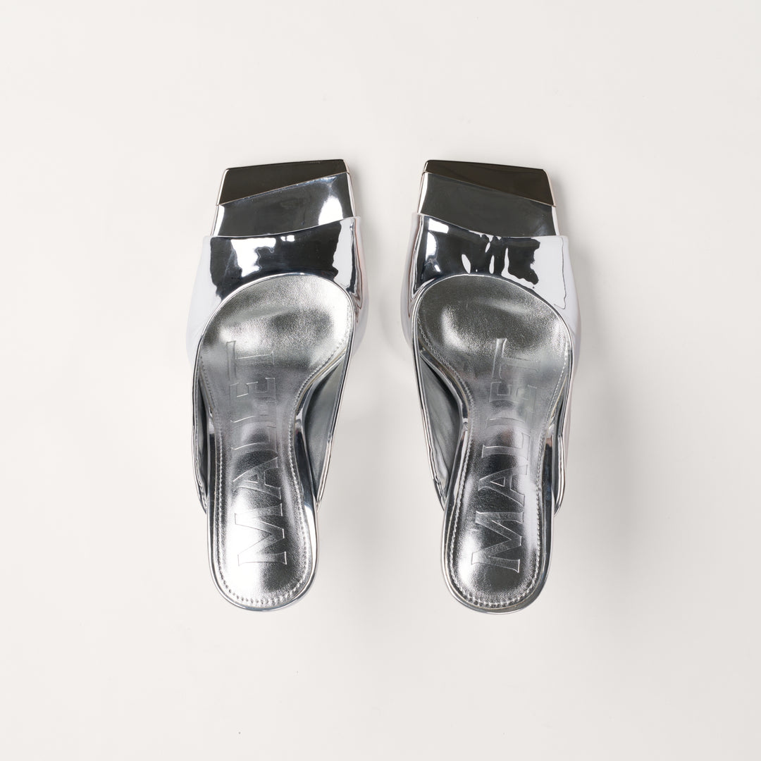 Amber Metallic Silver Damen