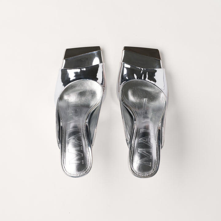 Amber Metallic Silver Damen