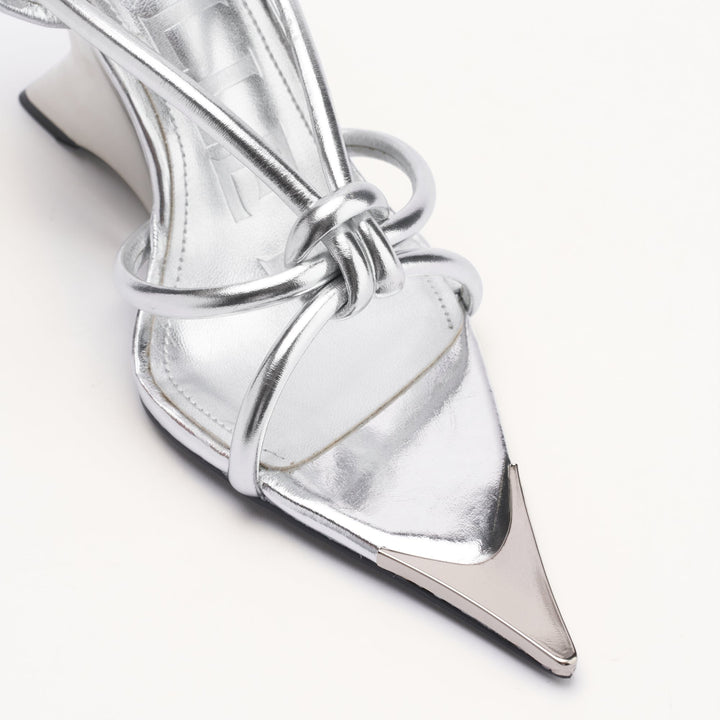 MALLET Amber Strap Women's Silver Metallic Leather Heels