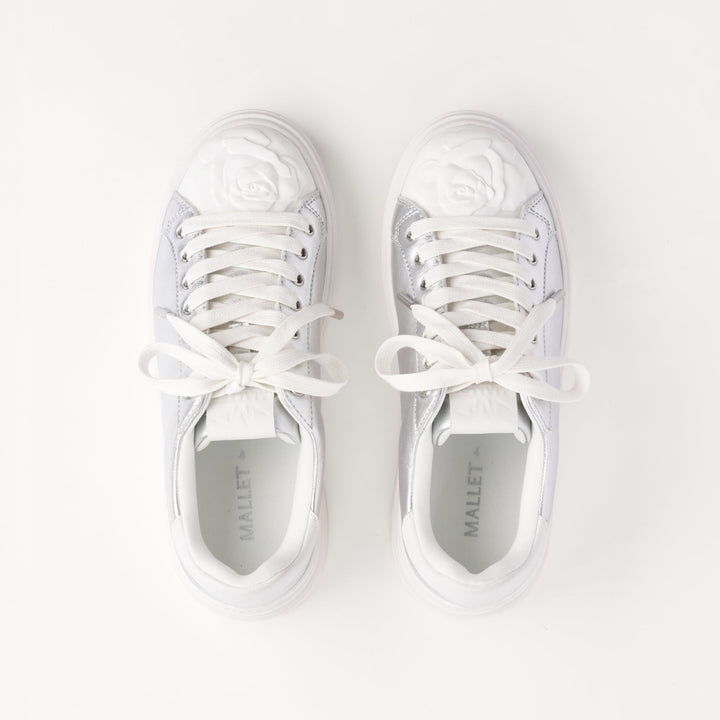 MALLET Bloomsbury Women's Silver Leather Sneakers