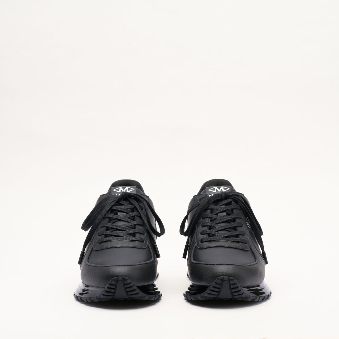 MALLET Boundary Gas Men's Black Croc Leather Sneakers