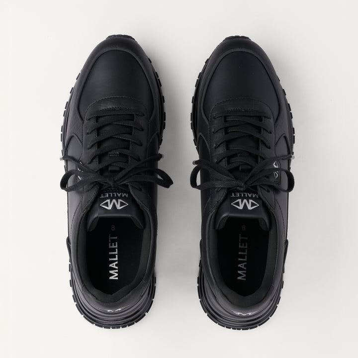 MALLET Boundary Gas Men's Black Croc Leather Sneakers