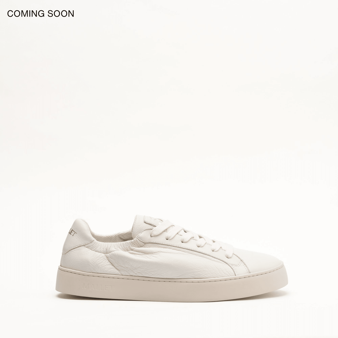 MALLET Sona Men's White Soft Leather Sneakers