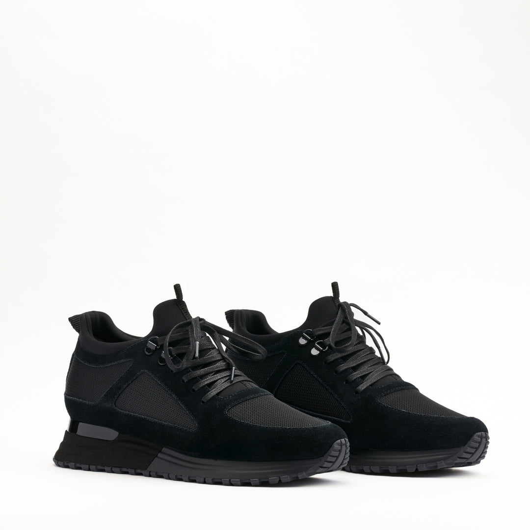 MALLET Diver Essential Men's Black Gloss Leather Sneakers