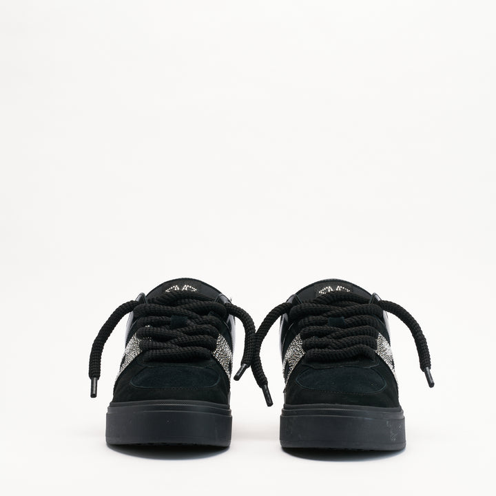 MALLET Fenchurch Men's Swarovski Crystal Black Leather Sneakers