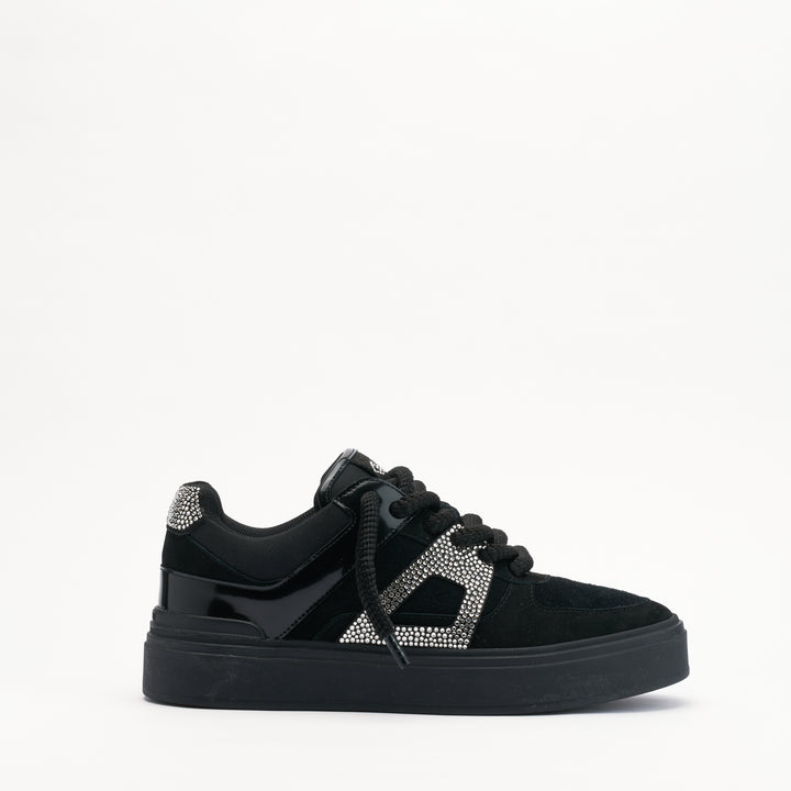 MALLET Fenchurch Men's Swarovski Crystal Black Leather Sneakers