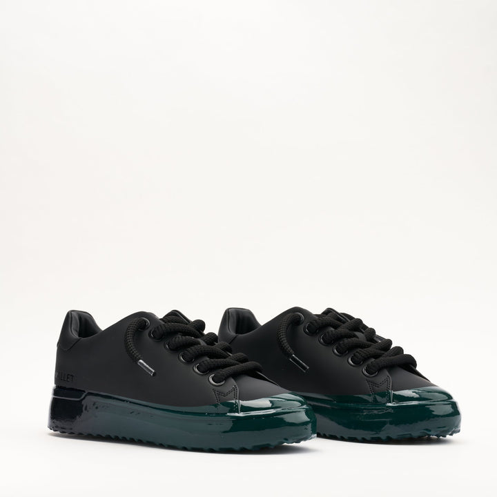 MALLET GRFTR Lite Men's Black Green Fade Dip Leather Sneakers