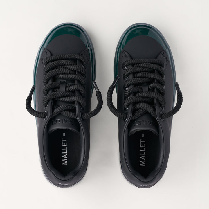 MALLET GRFTR Lite Men's Black Green Fade Dip Leather Sneakers