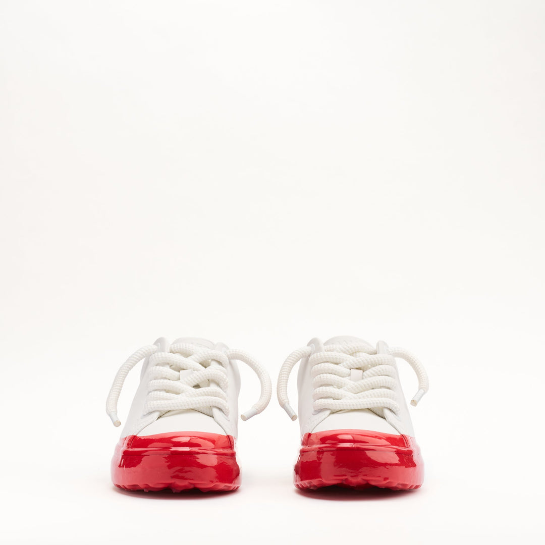 MALLET GRFTR Lite Men's White Red Fade Dip Leather Sneakers