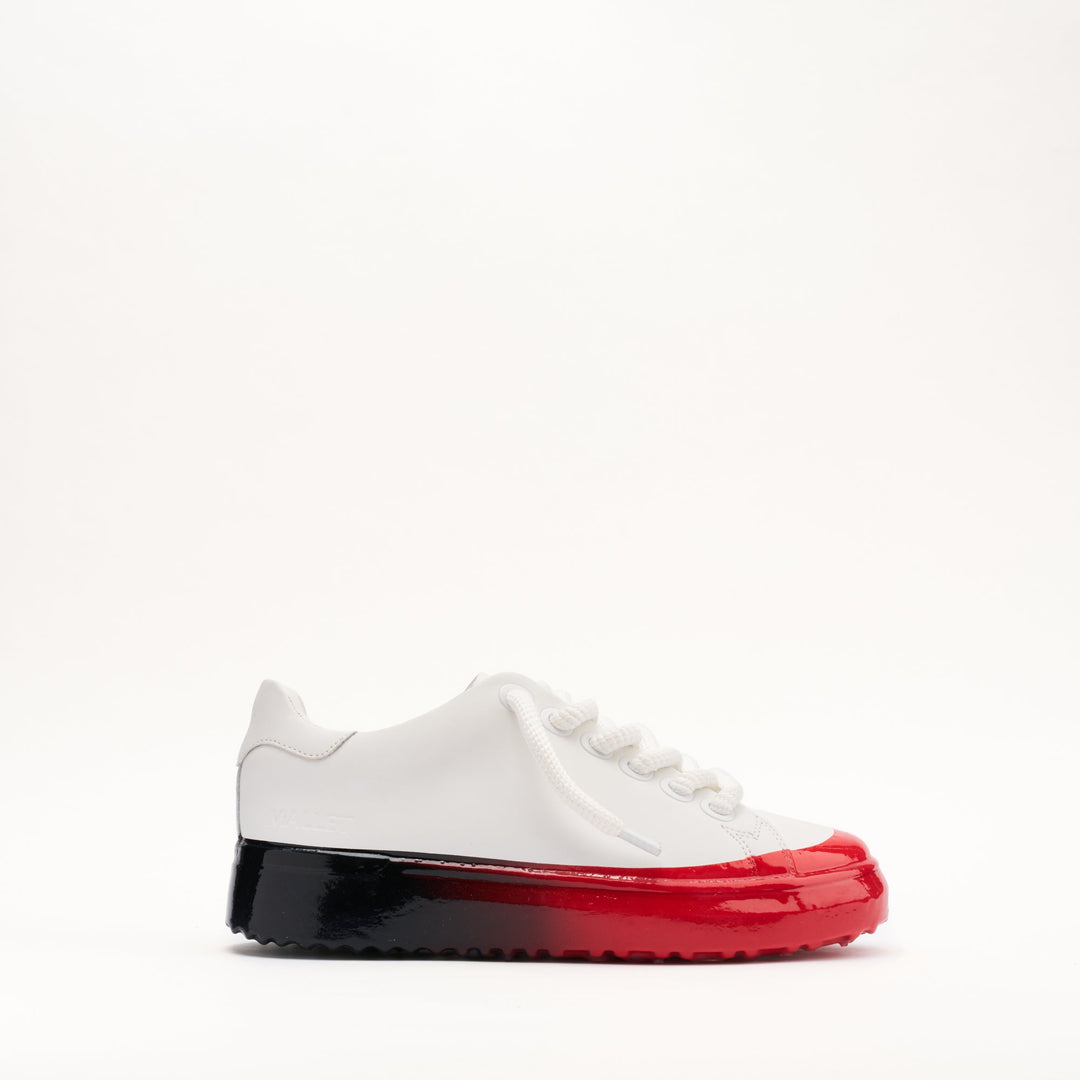 MALLET GRFTR Lite Men's White Red Fade Dip Leather Sneakers