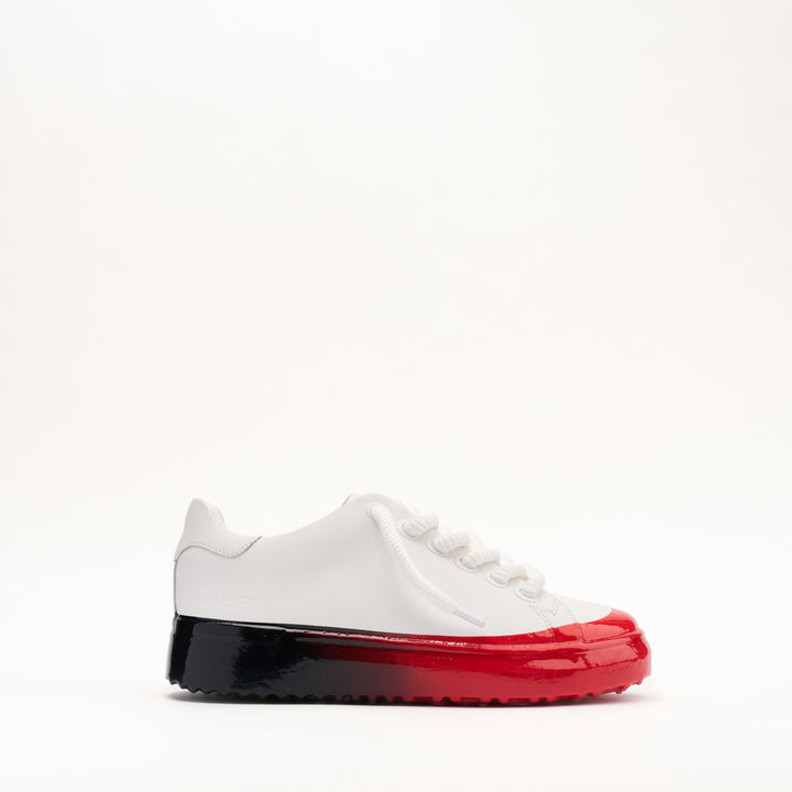 MALLET GRFTR Lite Men's White Red Fade Dip Leather Sneakers