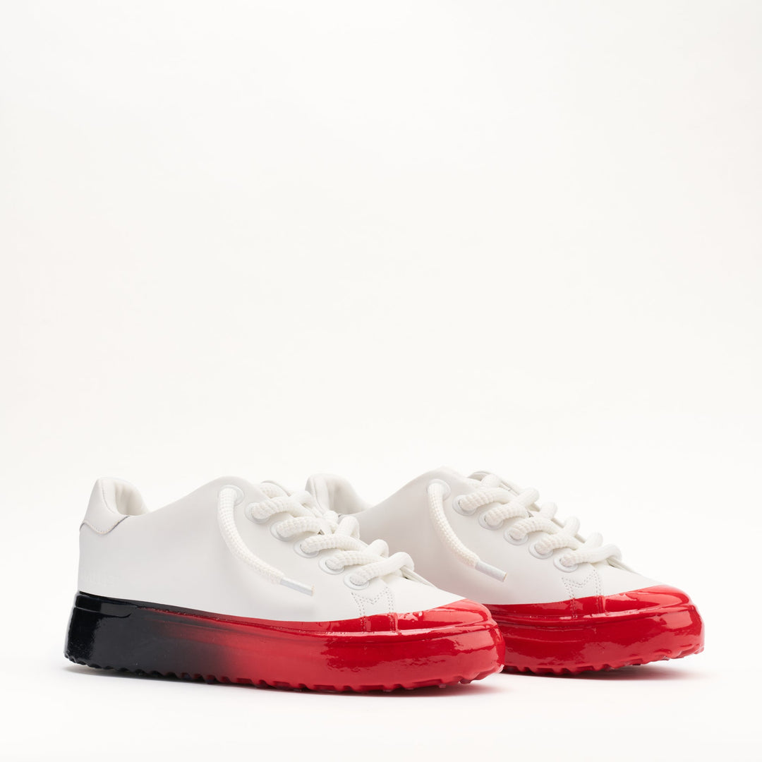 MALLET GRFTR Lite Men's White Red Fade Dip Leather Sneakers