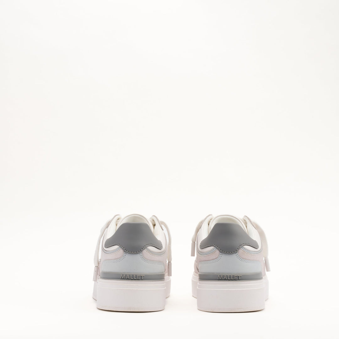 MALLET Kingsbury Men's White Grey Leather Sneakers