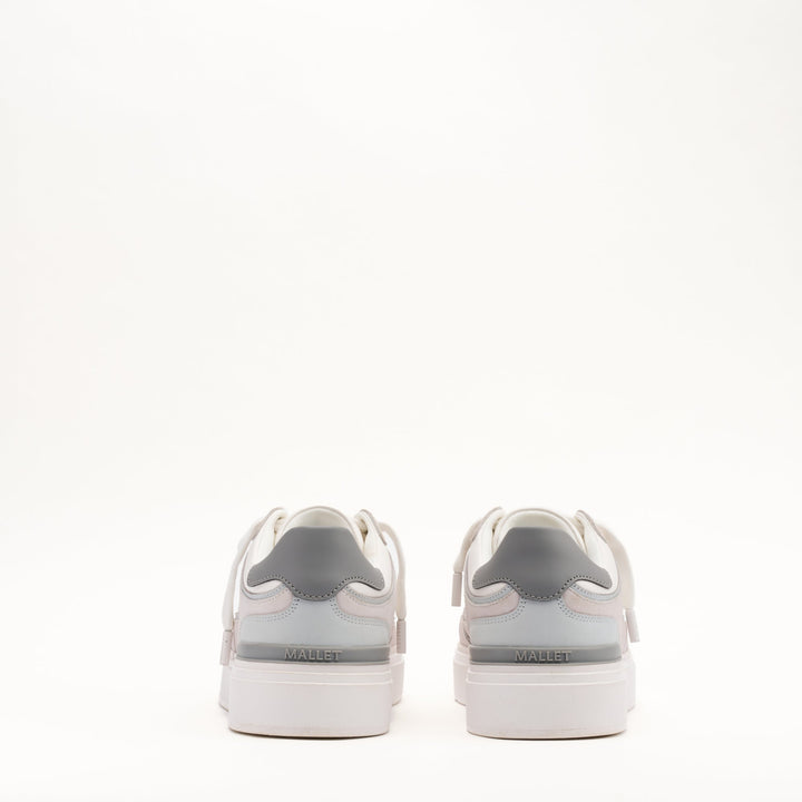 MALLET Kingsbury Men's White Grey Leather Sneakers