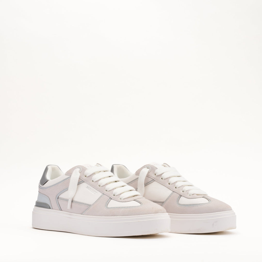 MALLET Kingsbury Men's White Grey Leather Sneakers