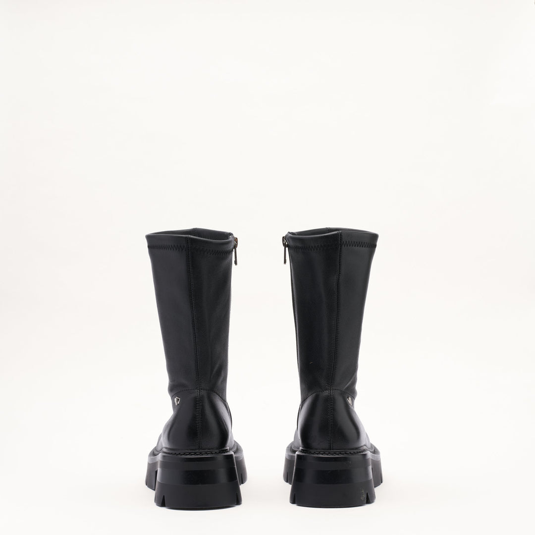 MALLET Maddie Women's Black Stretch Leather Sock Boots