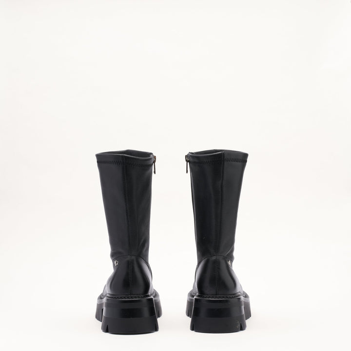 MALLET Maddie Women's Black Stretch Leather Sock Boots