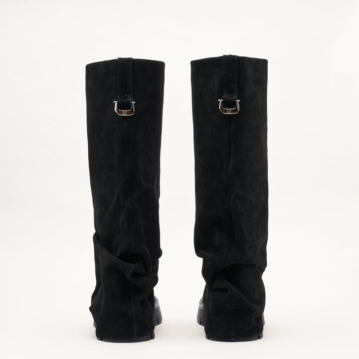 MALLET Maddie Women's Black Suede Slouch Boots