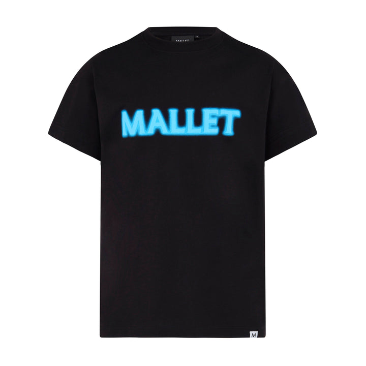 Spray Print Logo Tee - Black Blue