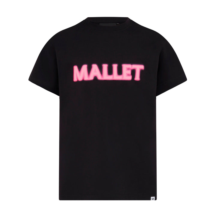 Spray Print Logo Tee - Black Pink