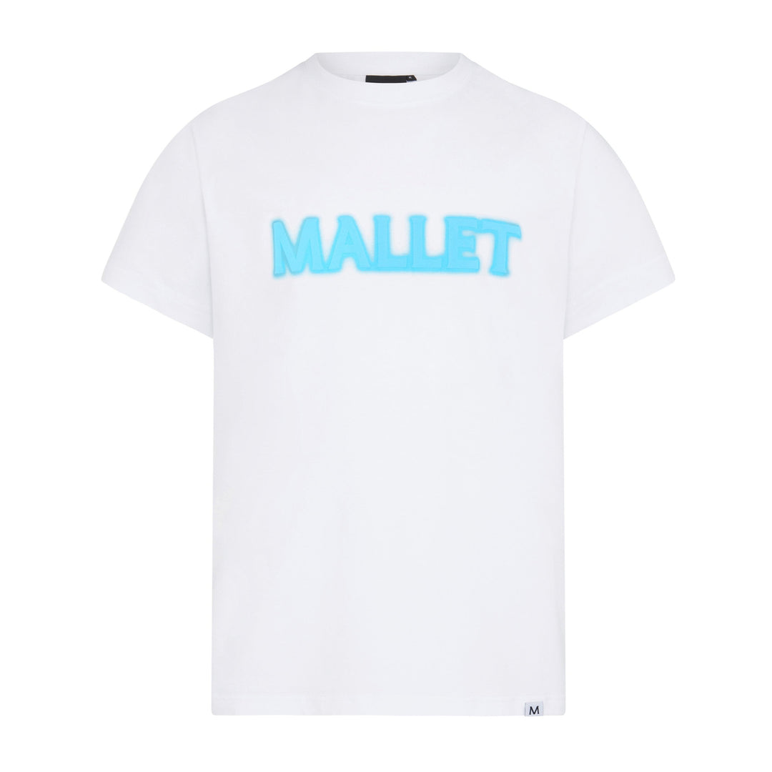 Spray Print Logo Tee - White Blue