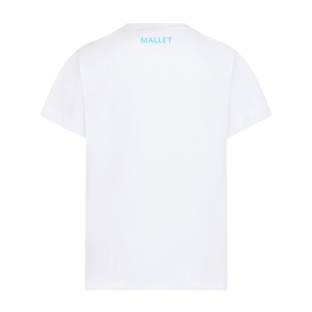 Spray Print Logo Tee - White Blue