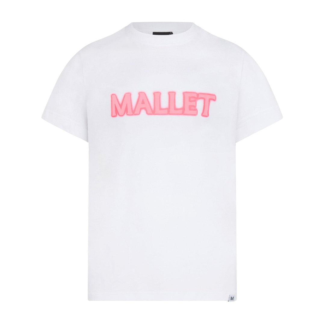 Spray Print Logo Tee - White Pink