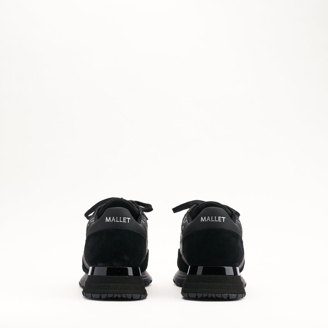 MALLET Popham Essential Men's Black Gloss Leather Sneakers