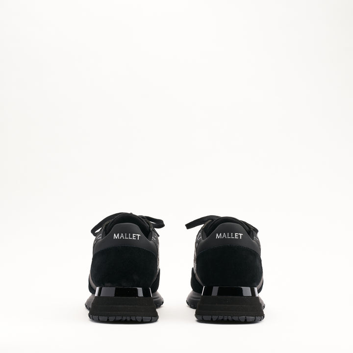 MALLET Popham Essential Men's Black Gloss Leather Sneakers