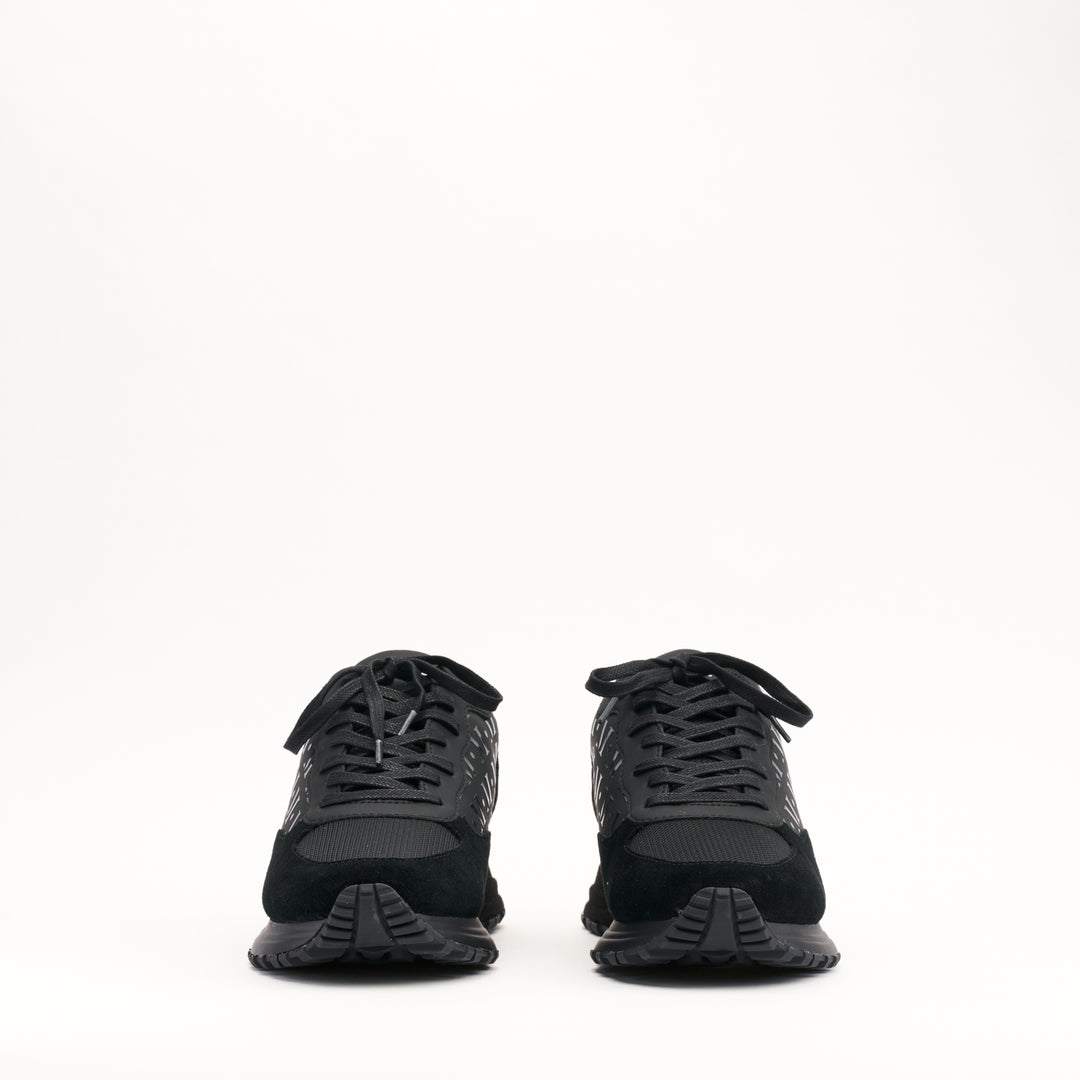 MALLET Popham Essential Men's Black Gloss Leather Sneakers