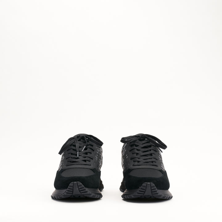 MALLET Popham Essential Men's Black Gloss Leather Sneakers