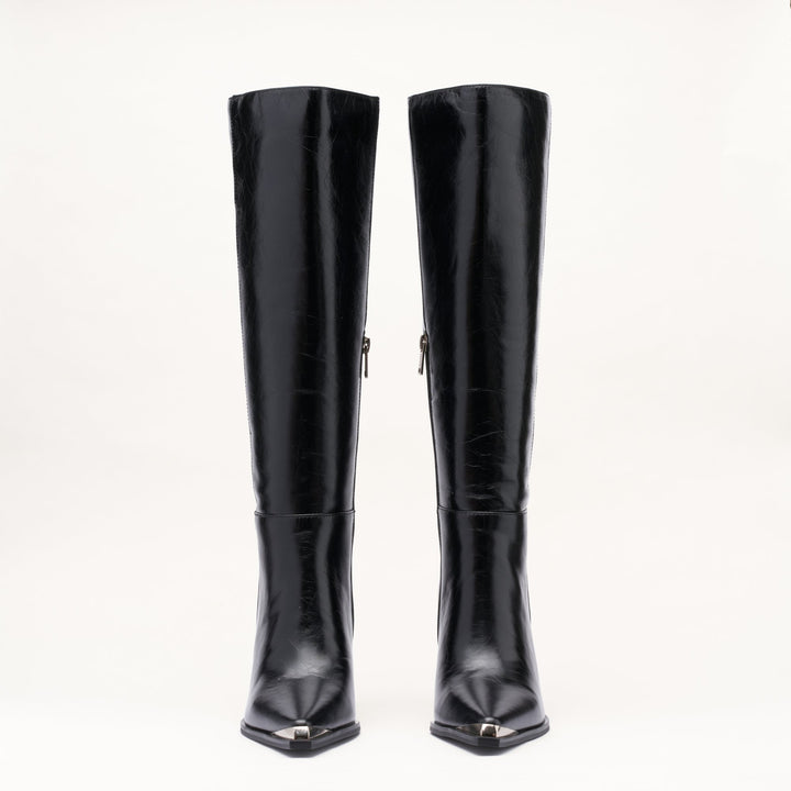 MALLET Sienna Women's Black Leather Knee High Boots
