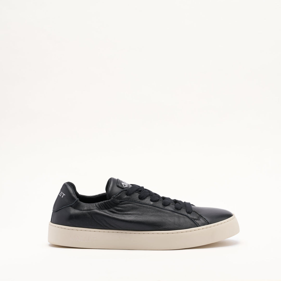 MALLET Sona Men's Black Soft Leather Sneakers