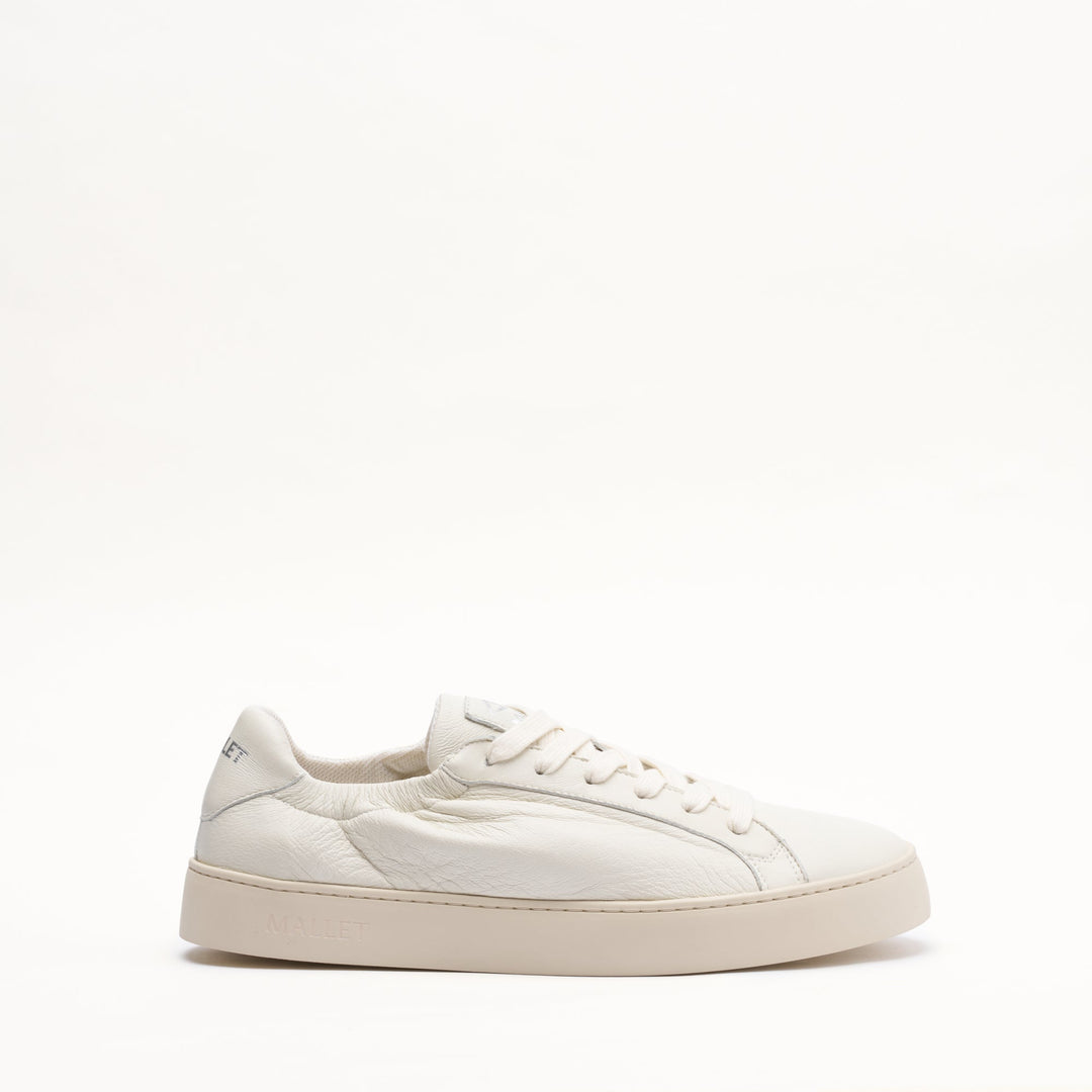 MALLET Sona Men's White Soft Leather Sneakers