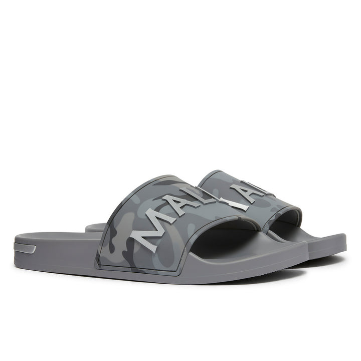 Serif Slide Grey Camo Silver