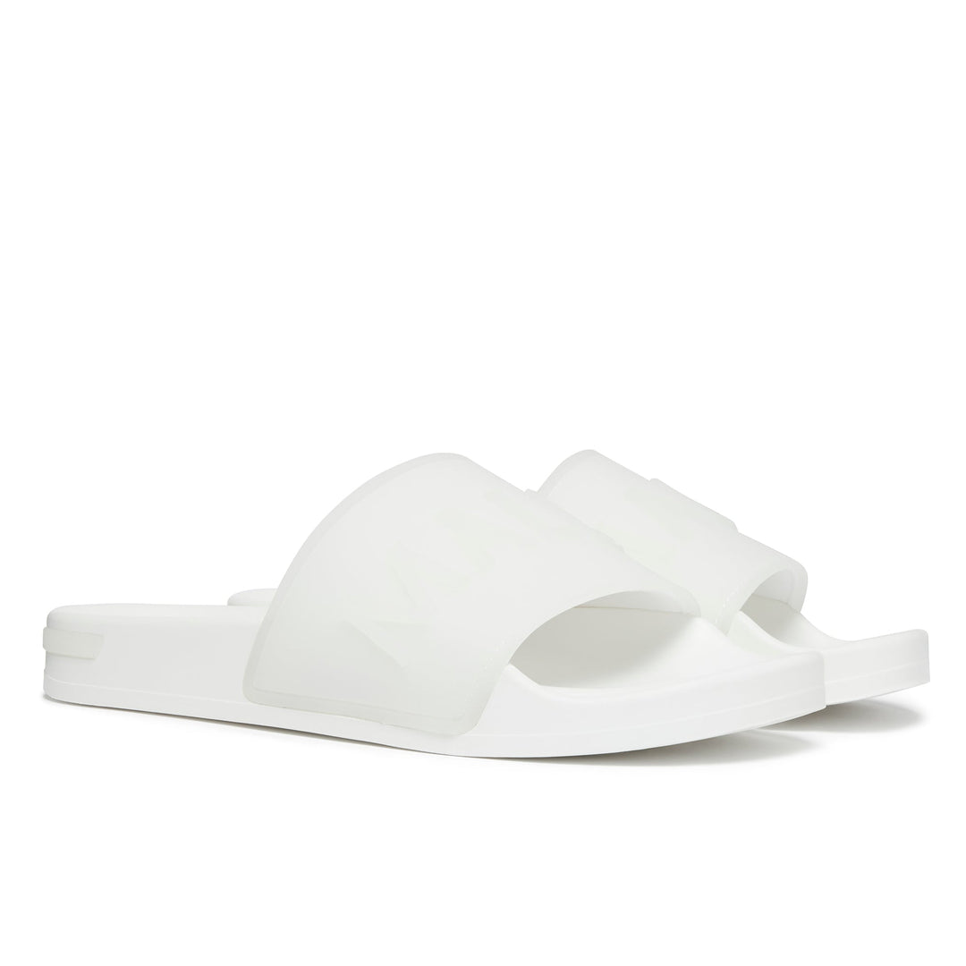 Serif Slide Clear White Womens