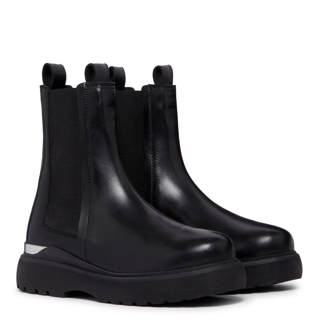 Rosemary Boot Black Silver Womens