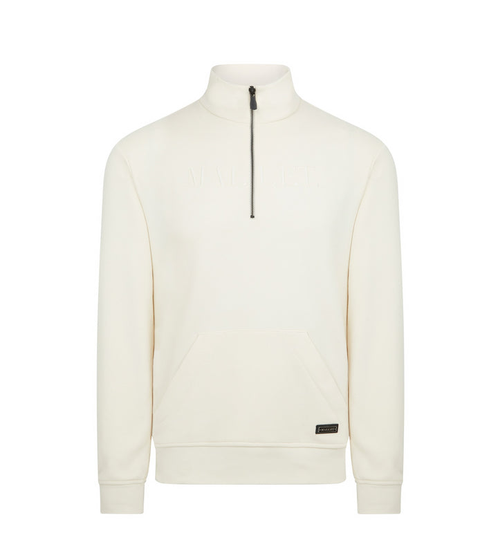 Embroidered Quarter Zip Bone Organic