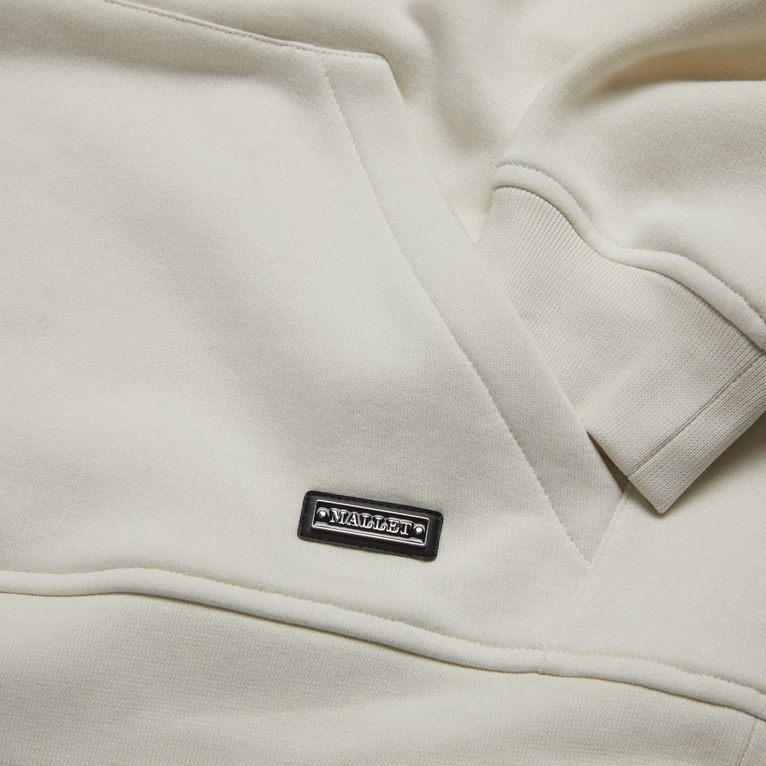 Embroidered Quarter Zip Bone Organic